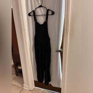 Black loose fit tank jumpsuit size m goth relaxed fit